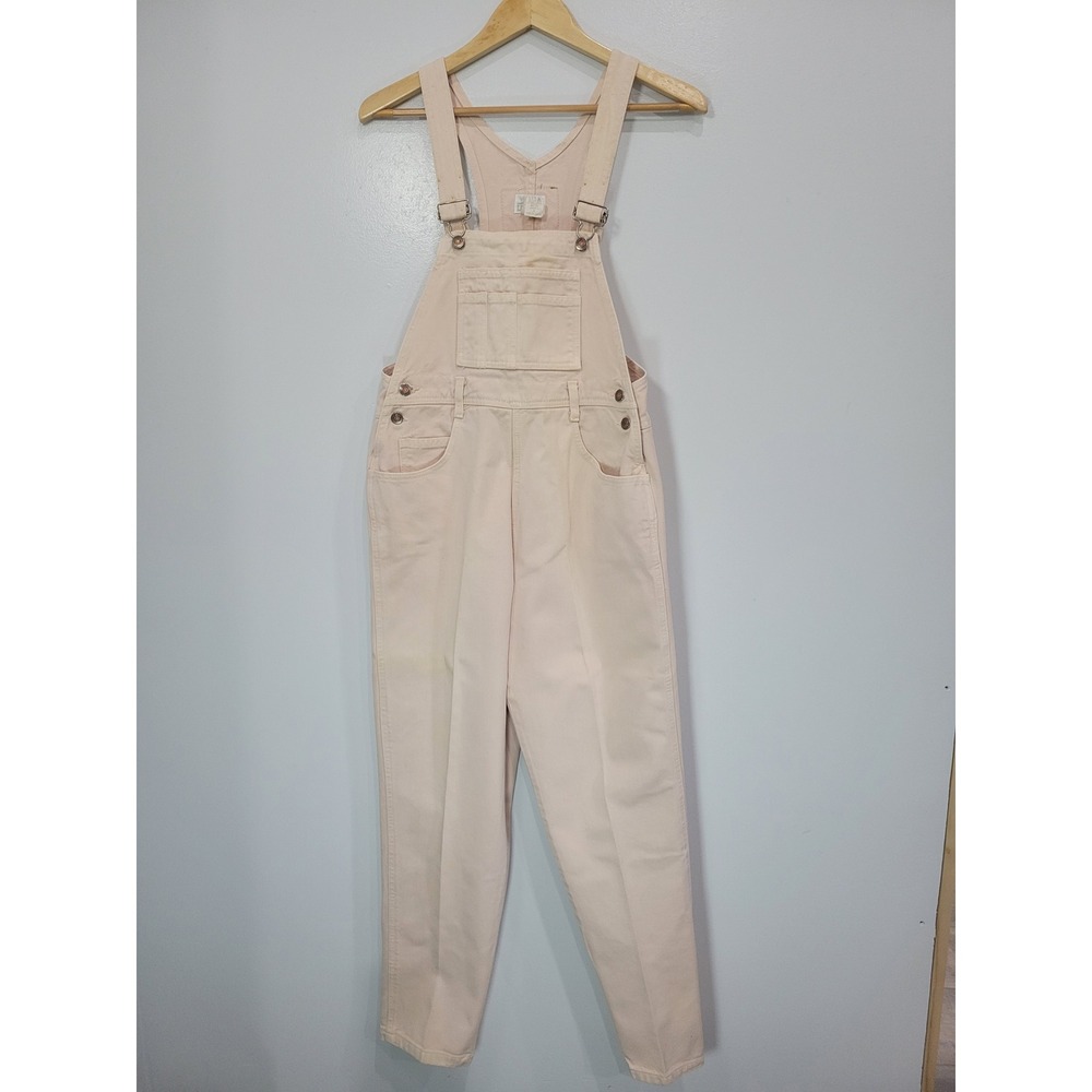 Vintage 90s Victorias Secret Moda International Pink Denim Overalls Tapered M‎
